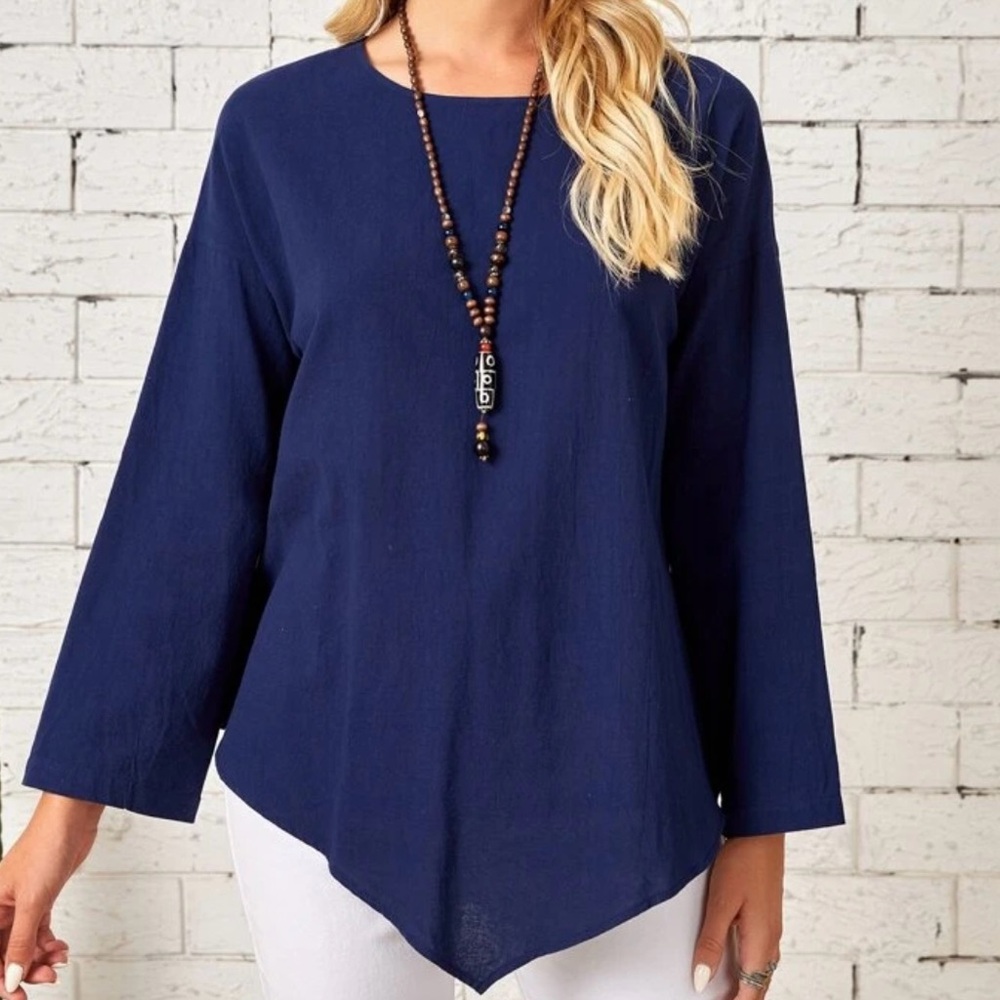 Navy Blue Women's Top - Picture 4 of 12
